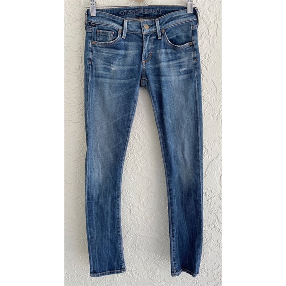 Citizens of Humanity racer low rise slash skinny jeans stretch 25 - Picture 3 of 13